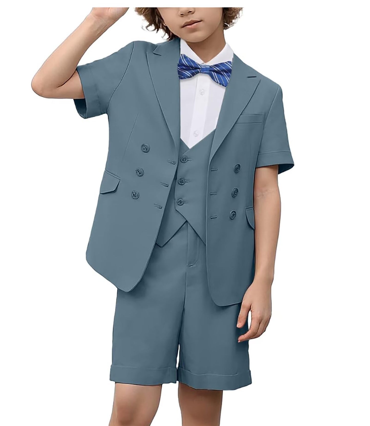 Boys Suit 3 Piece Set, Formal Slim Fit Suits Sets,Vest Pants Toddler Tuxedos for Wedding Toddler