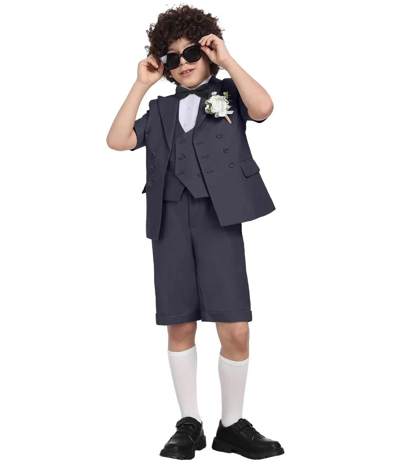 Boys Suit 3 Piece Set, Formal Slim Fit Suits Sets,Vest Pants Toddler Tuxedos for Wedding Toddler