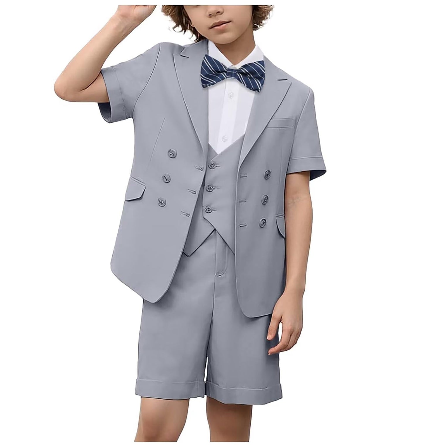 Boys Suit 3 Piece Set, Formal Slim Fit Suits Sets,Vest Pants Toddler Tuxedos for Wedding Toddler
