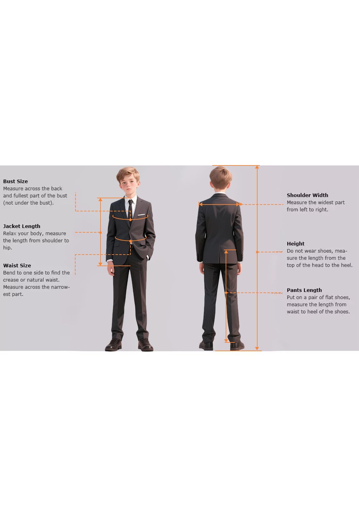 5 Piece Suit for Boys Slim Fit Formal Suit Double Button Kids Wedding Ring Bearer Outfits Tuxedo Suit Set