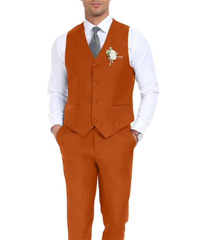 Men's Suit Slim Fit 2 Pieces Suits Set Grooms Tuxedos Business Wedding Prom Party Suit Waistcoat Vest Pants Set