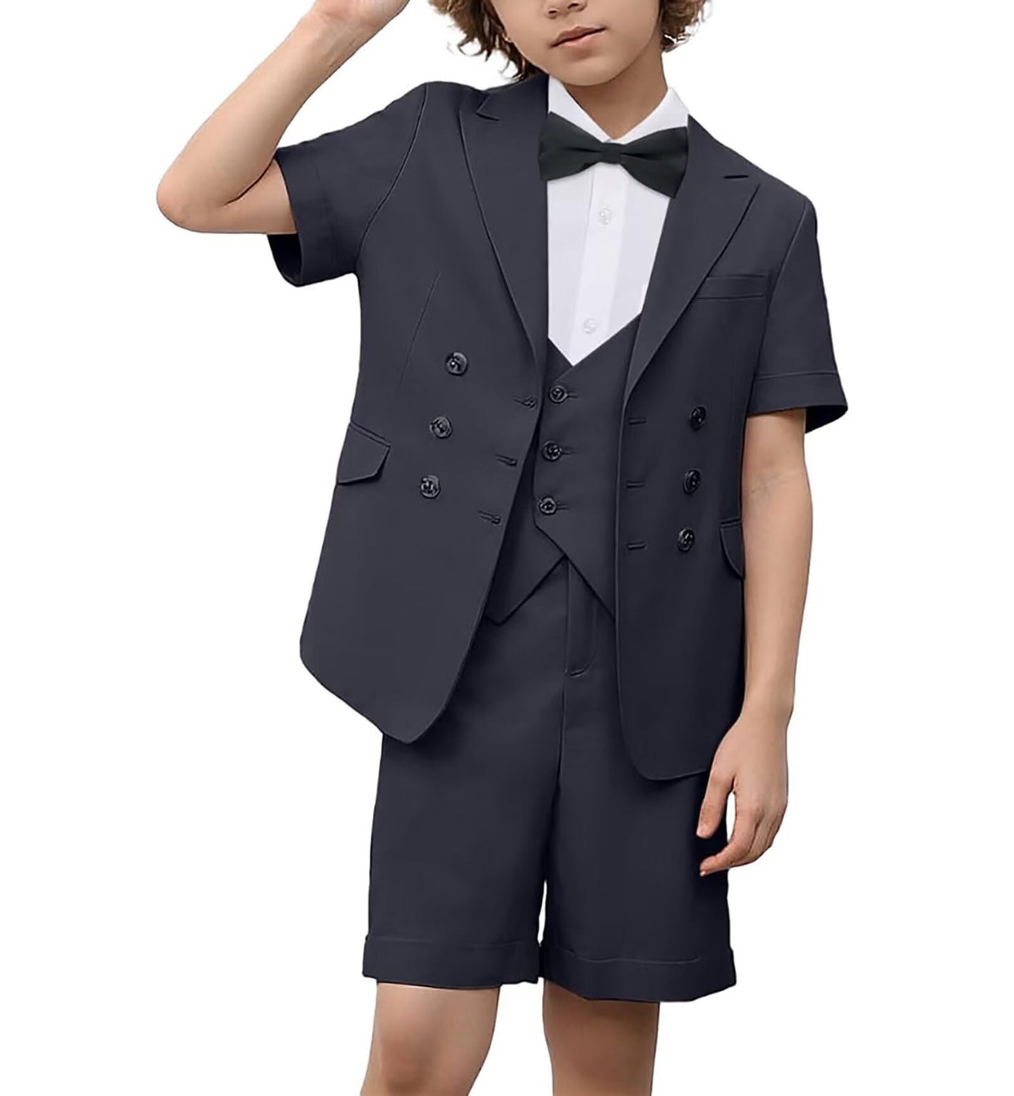 Boys Suit 3 Piece Set, Formal Slim Fit Suits Sets,Vest Pants Toddler Tuxedos for Wedding Toddler
