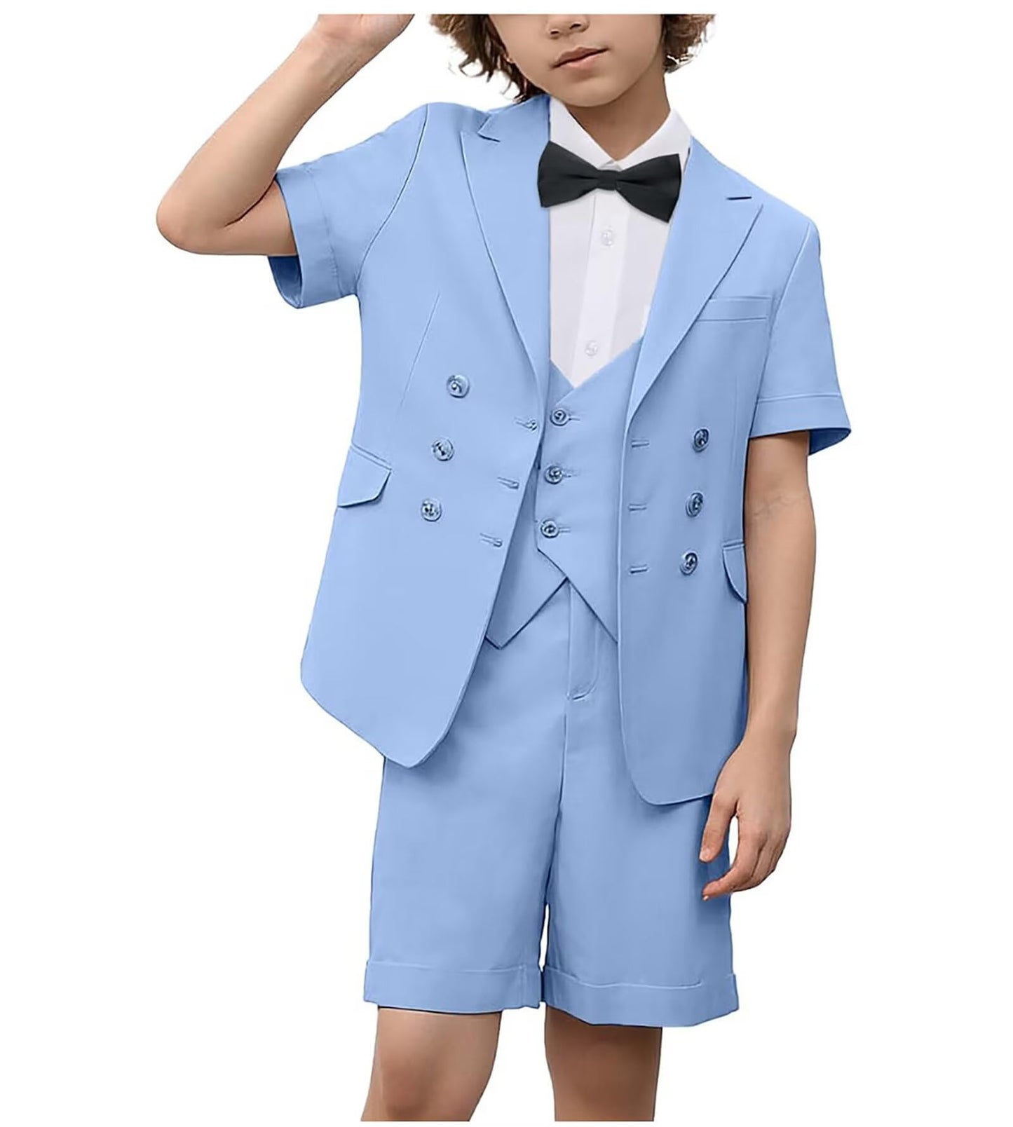 Boys Suit 3 Piece Set, Formal Slim Fit Suits Sets,Vest Pants Toddler Tuxedos for Wedding Toddler