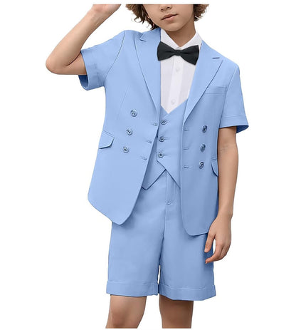 Boys Suit 3 Piece Set, Formal Slim Fit Suits Sets,Vest Pants Toddler Tuxedos for Wedding Toddler