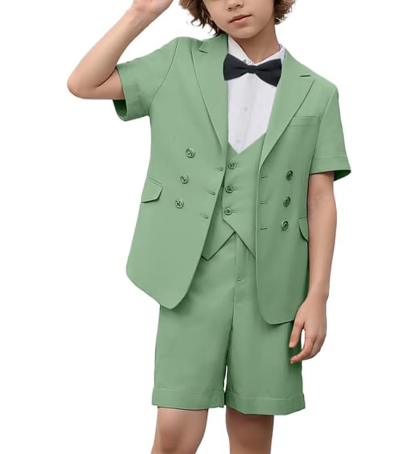 Boys Suit 3 Piece Set, Formal Slim Fit Suits Sets,Vest Pants Toddler Tuxedos for Wedding Toddler