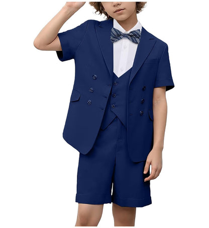 Boys Suit 3 Piece Set, Formal Slim Fit Suits Sets,Vest Pants Toddler Tuxedos for Wedding Toddler